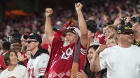 San Francisco 49ers fans cheer during the fourth quarter against the Atlanta Falcons at Levi's Stadium.