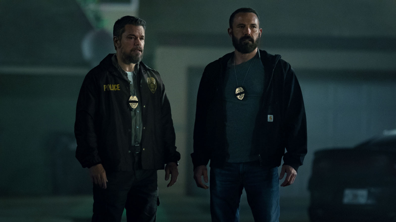 Matt Damon and Ben Affleck in Netflix's new movie, The Rip.