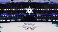 A general view during a presentation introducing the 2026 Milano-Cortina Winter Olympics during the closing ceremony for the Beijing 2022 Olympic Winter Games at Beijing National Stadium. © George Walker IV, George Walker IV / USA TODAY NETWORK via Imagn Images