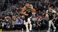 Milwaukee Bucks forward Giannis Antetokounmpo (34) during the game against the Denver Nuggets at Fiserv Forum