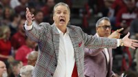 Arkansas Razorbacks head coach John Calipari during the first half against the Vanderbilt Commodores at Bud Walton Arena. Arkansas won 93-68.