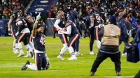 Chicago Bear players reacts following the final play off the game against the Green Bay Packers an NFC Wild Card Round game at Soldier Field.