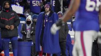 Buffalo Bills quarterback Josh Allen watches the action from the sidelines at Highmark Stadium in Orchard Park on Jan. 4, 2026.