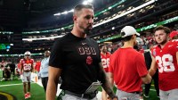 Ohio State Buckeyes offensive coordinator Brian Hartline leaves the field following the Cotton Bowl at AT&T Stadium in Arlington, Texas for the College Football Playoff quarterfinal game against the Miami Hurricanes on Dec. 31, 2025. Ohio State lost 24-14.