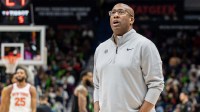 New York Knicks Head Coach Mike Brown looks on against the New Orleans Pelicans during the second half at Smoothie King Center.