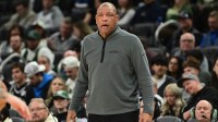 Bucks head coach Doc Rivers looks on in the fourth quarter against the Minnesota Timberwolves at Fiserv Forum