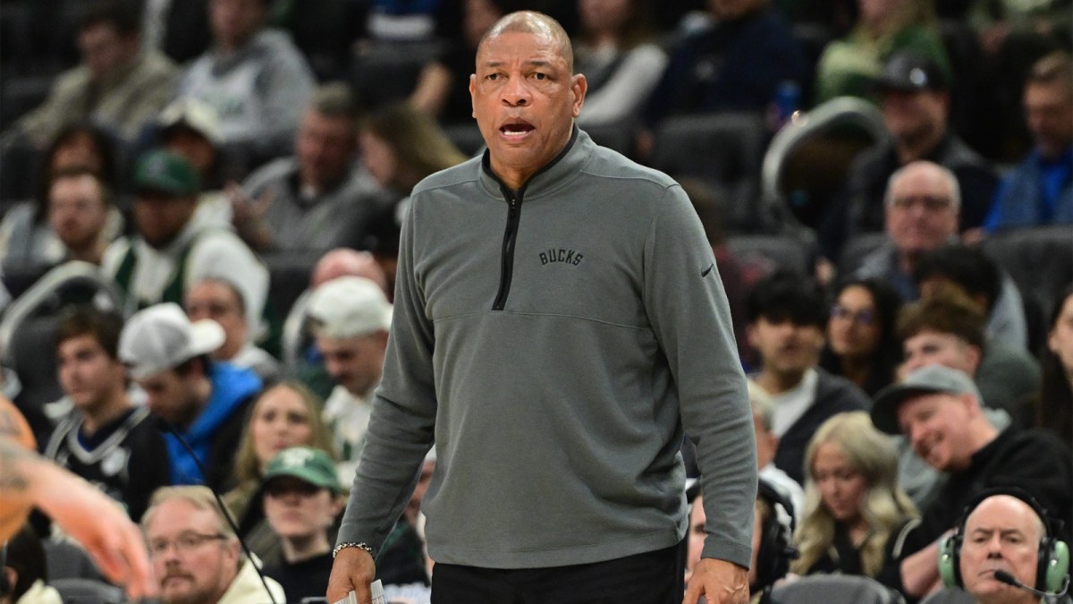 Bucks head coach Doc Rivers looks on in the fourth quarter against the Minnesota Timberwolves at Fiserv Forum