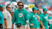 Miami Dolphins head coach Mike McDaniel looks on during the second quarter against the Cincinnati Bengals at Hard Rock Stadium. Mandatory Credit: Sam Navarro-Imagn Images