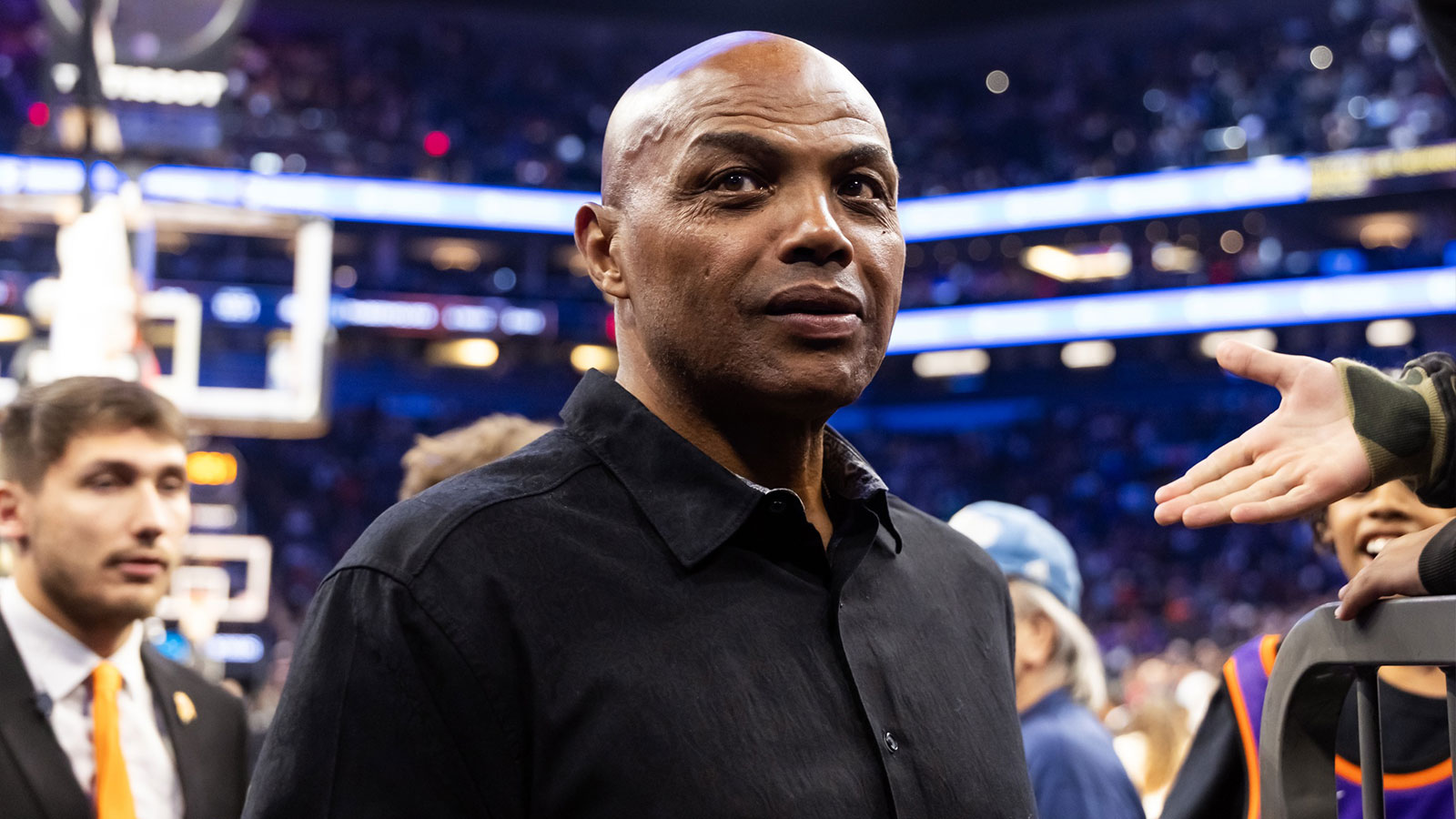 Charles Barkley in attendance against the Minnesota Timberwolves during an NBA Cup game at Mortgage Matchup Center