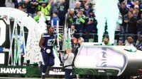 Seattle Seahawks offensive tackle Charles Cross (67) takes the field prior to a game against the San Francisco 49ers in an NFC Divisional Round game at Lumen Field.