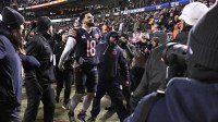 Chicago Bears quarterback Caleb Williams (18) leaves the field following a game against the Green Bay Packers in an NFC Wild Card Round game at Soldier Field. Mandatory Credit: Matt Marton-Imagn Images
