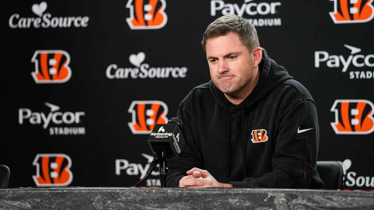 Bengals Head Coach Zac Taylor speaks at a press conference after wrapping up the 2025 season.