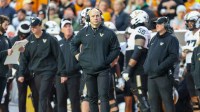 Vanderbilt Commodores head coach Clark Lea during the first half against the Tennessee Volunteers at Neyland Stadium.