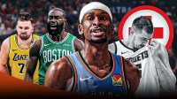 NBA MVP race with Shai Gilgeous-Alexander, Jaylen Brown, Luka Doncic, and injured Nikola Jokic