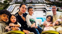 Cristiano Ronaldo with Georgina Rodríguez, Cristiano Jr., Mateo and Eva, Alana Martina, and Bella Esmeralda.