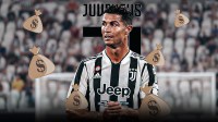 Cristiano Ronaldo and Juventus logo