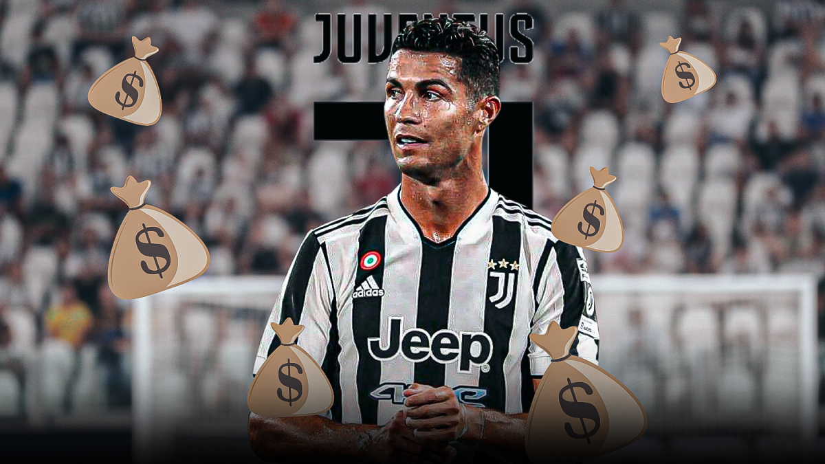 Cristiano Ronaldo and Juventus logo
