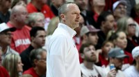 Indiana Hoosiers head coach Darian DeVries reacts to a play against the Nebraska Cornhuskers during the first half at Simon Skjodt Assembly Hall.