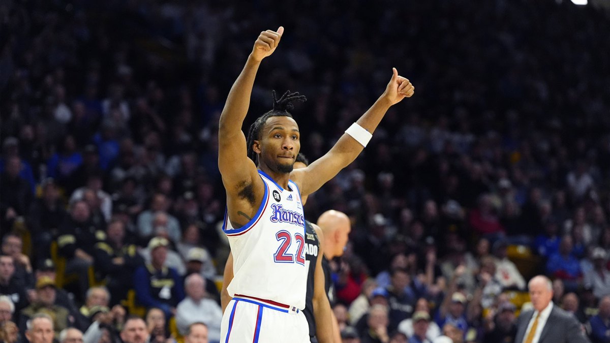 Kansas Jayhawks guard Darryn Peterson (22) during the second half against the Colorado Buffaloes at the CU Events Center.
