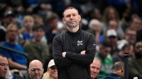 Denver Nuggets head coach David Adelman looks on during the game against the Dallas Mavericks at the American Airlines Center.
