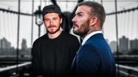 David Beckham with his eldest son, Brooklyn Beckham.