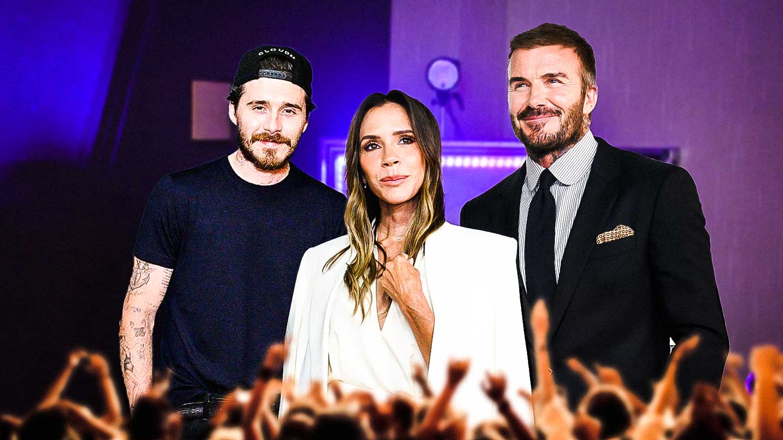 David Beckham, Victoria Beckham, and their son Brooklyn