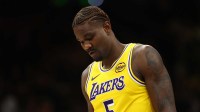 Los Angeles Lakers center Deandre Ayton (5) reacts against the Phoenix Suns at Mortgage Matchup Center.