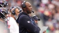 Houston Texans head coach Demeco Ryans stands on the sidelines against the Indianapolis Colts during the first half at NRG Stadium.