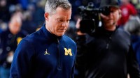 Michigan head coach Dusty May walks off the court after 91-88 loss to Wisconsin at Crisler Center in Ann Arbor on Saturday, Jan. 10, 2026.