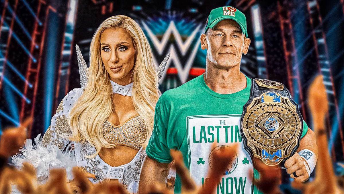 WWE icons Charlotte Flair and John Cena.