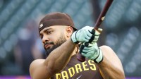 San Diego Padres right fielder Fernando Tatis Jr. (23) participates in batting practice before a game against the Seattle Mariners at T-Mobile Park.