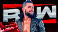 WWE Superstar Finn Bálor and Monday Night RAW logo.