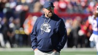 New York Giants head coach Brian Daboll stands on the field prior to a game against the San Francisco 49ers at MetLife Stadium.
