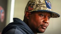 Tennessee Titans defensive coordinator Dennard Wilson speaks before minicamp practice at Ascension Saint Thomas Sports Park in Nashville, Tenn.