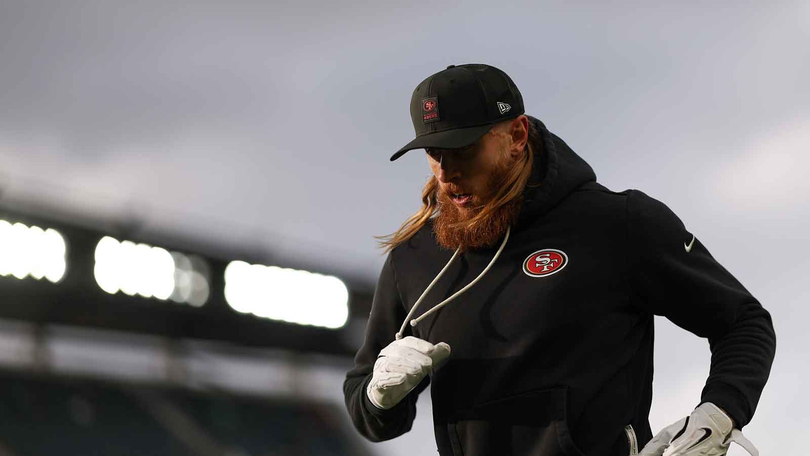 49ers’ George Kittle carted off with apparent Achilles injury during Eagles game