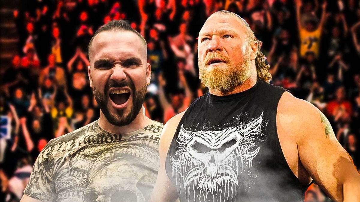 WWE star Brock Lesnar with fan dubbed the 'Brock Lesnar Guy.'