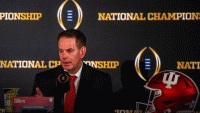 Indiana Head Coach Curt Cignetti speaks at the coaches press conference.