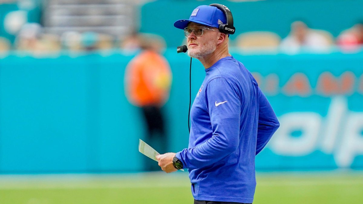 Buffalo Bills head coach Sean McDermott looks at a scoreboard replay during the second quarter against the Miami Dolphins at Hard Rock Stadium.