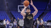 Jan 24, 2026; Orlando, Florida, USA; Cleveland Cavaliers forward Larry Nance Jr. (22) warms up before the game against the Orlando Magic at Kia Center. Mandatory Credit: Mike Watters-Imagn Images