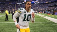 Green Bay Packers quarterback Jordan Love (10) jogs off the field after their game Sunday, January 4, 2026 at U.S. Bank Stadium in Minneapolis, Minnesota. The Minnesota Vikings beat the Green Bay Packers 16-3.