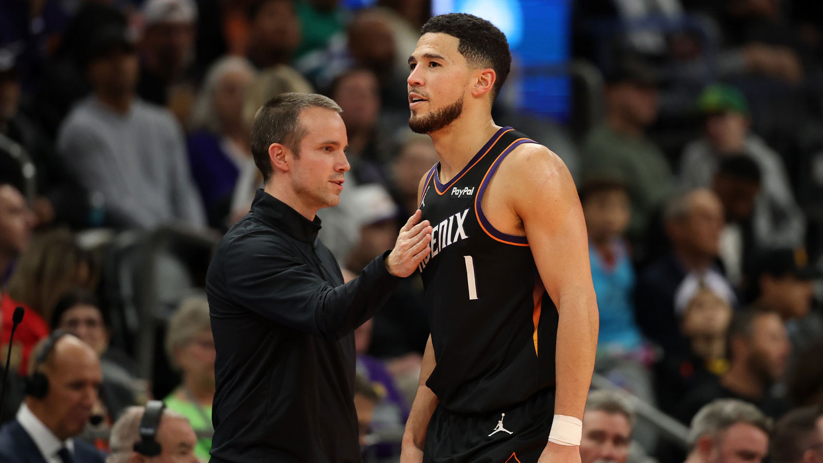 Suns HC Jordan Ott’s lament after Devin Booker injury vs Hawks