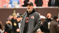 Cleveland Browns head coach Kevin Stefanski looks on before the game against the Tennessee Titans at Huntington Bank Field.