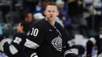 Los Angeles Kings right wing Corey Perry (10) before a game against the Colorado Avalanche at Ball Arena.