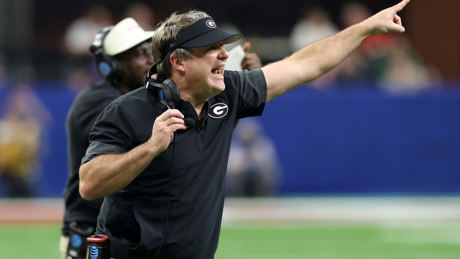 Georgia Bulldogs head coach Kirby Smart reacts after a play against the Mississippi Rebels in the third quarter during the 2025 Sugar Bowl and quarterfinal game of the College Football Playoff at Caesars Superdome