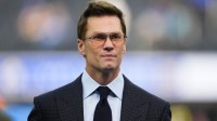 Fox broadcaster Tom Brady is seen prior to the game between the Detroit Lions and the Los Angeles Rams at SoFi Stadium.