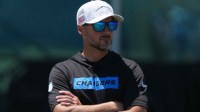 Los Angeles Chargers defensive coordinator Jesse Minter watches during organized team activities at The Bolt.
