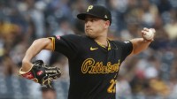 Pittsburgh Pirates starting pitcher Marco Gonzales (27) delivers a pitch against the San Diego Padres during the first inning at PNC Park.