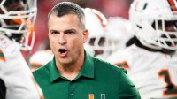 Miami (FL) Hurricanes head coach Mario Cristobal during the Verb Fiesta Bowl and CFP semifinal game at State Farm Stadium on Jan. 8, 2026, in Glendale.