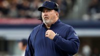 Dallas Cowboys head coach Mike McCarthy looks on during the first half against the Washington Commanders at AT&T Stadium
