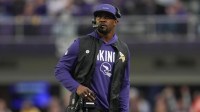 Minnesota Vikings defensive coordinator Brian Flores looks on against the Green Bay Packers during the fourth quarter at U.S. Bank Stadium.